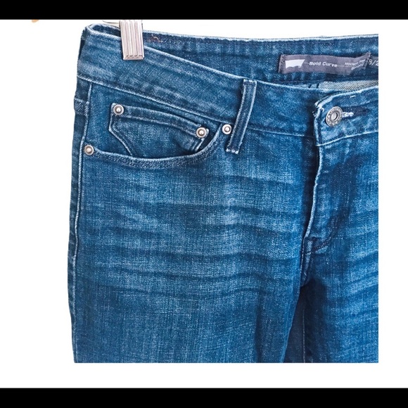 LEVI’S Bold Curve Modern Rise Straight Fit Jeans With Pockets Denim Blue Sz 8/29 - Picture 3 of 12
